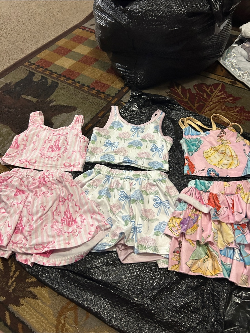 3 two piece sets stylish comfortable play outfits with built in shorts.
